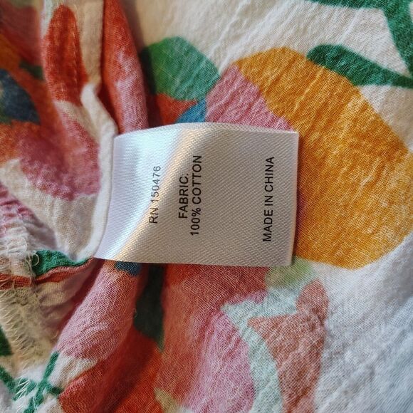 Crosby by Mollie Burch Blouse Top Popover Lightweight Floral Ruffle Colorful S - Picture 8 of 9